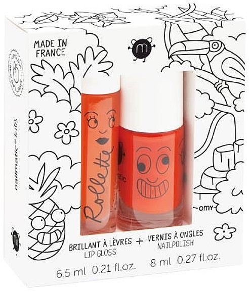 Nailmatic Kids Set Tropical (lip/gloss/6,5ml + nail/polish/8ml) - Set — photo N1