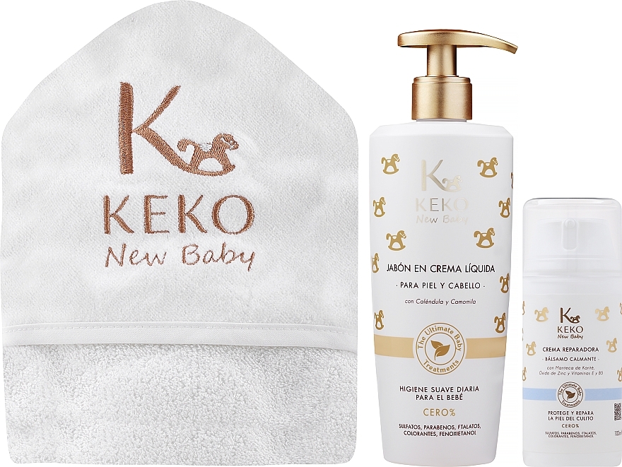 Set - Keko New Baby (towel/1pc + cr soap/500ml + b/balm/100ml) — photo N2