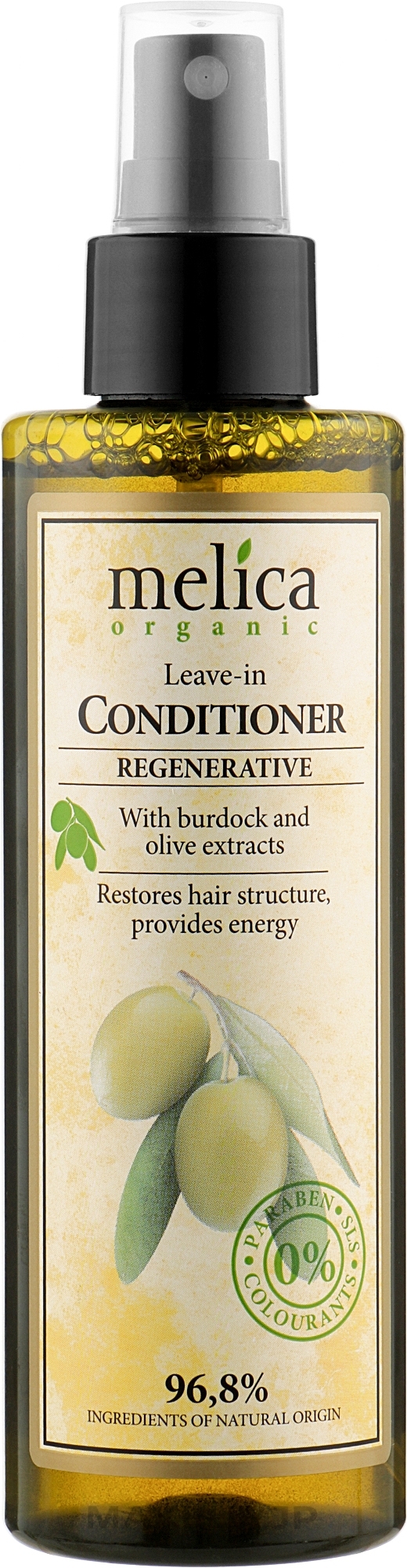 Leave-In Regenerating Burdock & Olive Conditioner - Melica Organic Leave-in Regenerative Conditioner — photo 200 ml