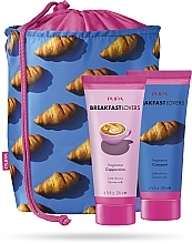 Fragrances, Perfumes, Cosmetics Set - Pupa Breakfast Lovers Croissant/Cappuccino Kit 3 (sh/milk/200ml + sh/milk/200ml+ bag)