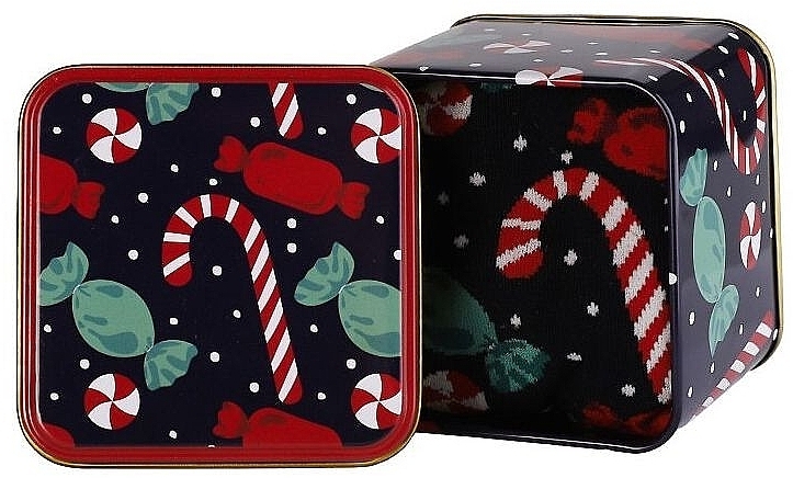 Christmas Socks in Decorative Box, CMLS700-004, black with candy - Moraj — photo N2