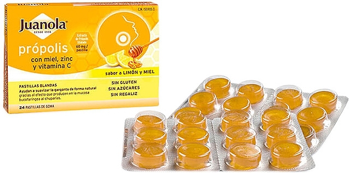 Throat Lozenges 'Propolis, Honey and Lemon' - Juanola Propolis Honey Lemon — photo N1