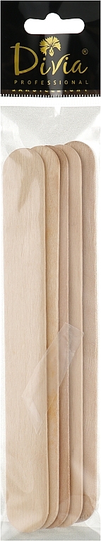 Wooden Wax Application Spatula Di586, 150x17 mm, 5 pcs - Divia Di586 — photo N1