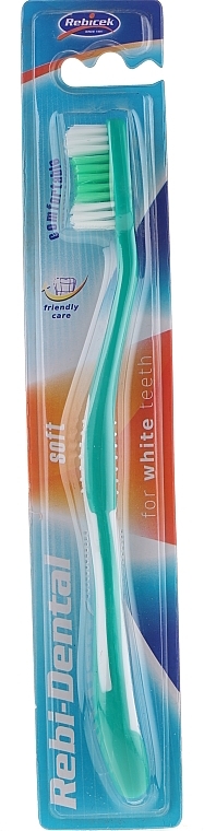 Toothbrush 'Rebi-Dental M43', soft, turquoise - Mattes — photo N1