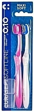 Fragrances, Perfumes, Cosmetics Toothbrush Set 'Maxi Soft 0.10', 2 pieces, pink and white - Curaprox Curasept Toothbrush