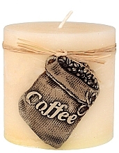 Fragrances, Perfumes, Cosmetics Decorative Candle "Coffee", 9x9 cm, creamy - Artman Coffee