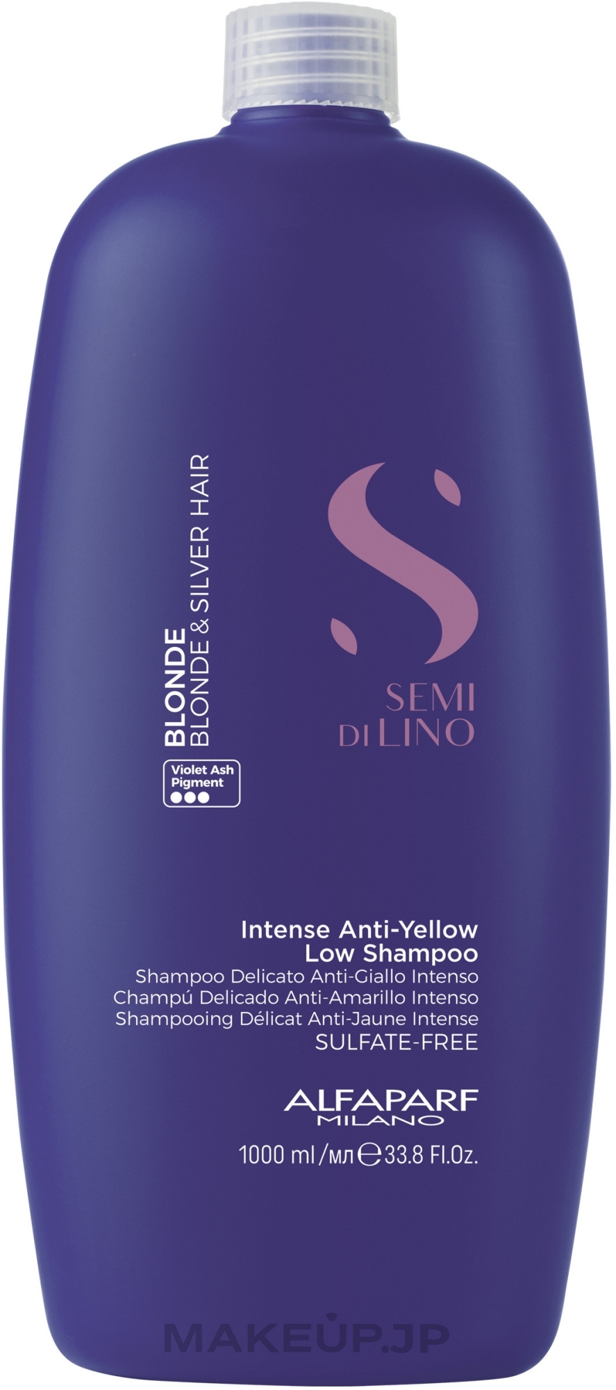 Light and Bleached Hair Shampoo - AlfaParf Milano Semi Di Lino Blonde Intense Anti-Yellow Low Shampoo — photo 1000 ml