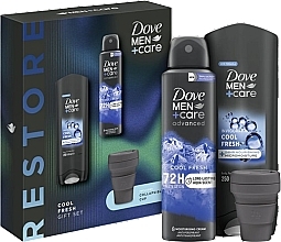 Set - Dove Men+Care Cool Fresh Set (sh/gel/250ml + deo/spray/150ml + folding/cup) — photo N1