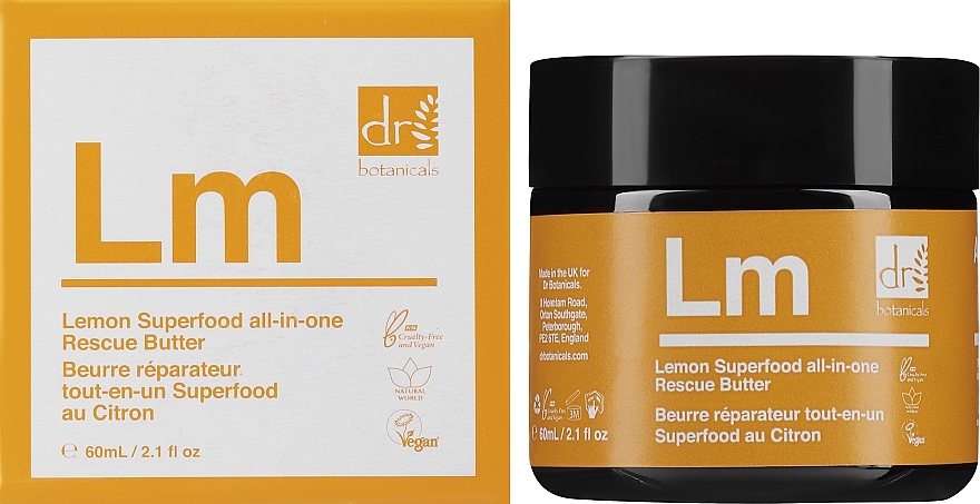 Universal Nourishing Face & Body Oil - Dr Botanicals Lemon Superfood All-In-One Rescue Butter — photo N2