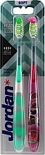 Fragrances, Perfumes, Cosmetics Individual Clean Soft Toothbrush, white-green + pink with pattern - Jordan Individual Clean Soft