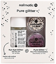 Set - Nailmatic Pure Glitter Gold/Dark Pink Glitter (base/8ml+glitter/2pcs+brush) — photo N1