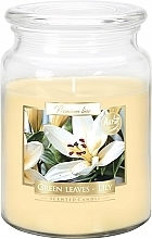 Premium Scented Candle in Jar 'Green Leaves & Lily' - Bispol Premium Line Aura Green leaves & Lily — photo N1