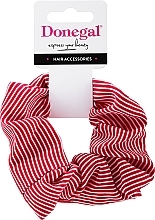 Fragrances, Perfumes, Cosmetics Elastic Hair Band, FA-5616, red-white with stripes - Donegal