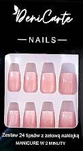 Ombre Square Nail Tips, 24 pcs. - Deni Carte Nails 7028 — photo N1