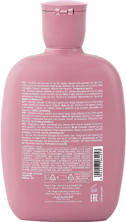 Sulfate-Free Nourishing Shampoo - Alfaparf Semi Di Lino Nutritive Low Shampoo — photo N2