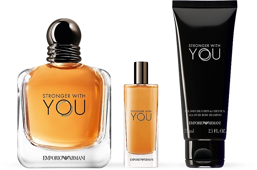 Giorgio Armani Emporio Armani Stronger With You - Set (edt/100ml + edt/15ml + sh/gel/75ml) — photo N2