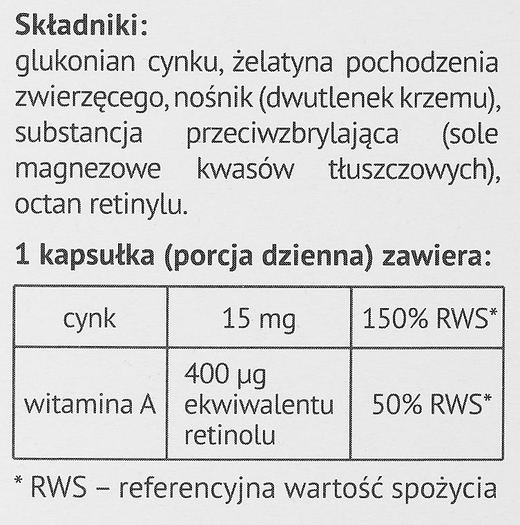 Cynk Plus A Dietary Supplement - Farmapol — photo N7