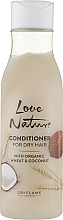 Fragrances, Perfumes, Cosmetics Nourishing Conditioner for Dry Hair with Organic Wheat & Coconut - Oriflame Love Nature Dry Hair Conditioner