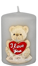 Fragrances, Perfumes, Cosmetics Decorative Candle "Teddy", 7x14 cm, grey - Artman