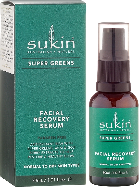 Regenerating Facial Serum - Sukin Super Greens Facial Recovery Serum — photo N1