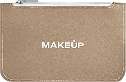 Flat Cosmetic Bag 'Autograph', beige - MAKEUP Cosmetic Bag Flat Beige — photo N1