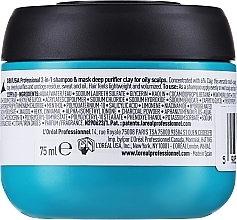 GIFT! Deep Cleansing Hair Clay - L'Oreal Professionnel Scalp Advanced Anti-Oiliness 2 In 1 Deep Purifier Clay — photo N3