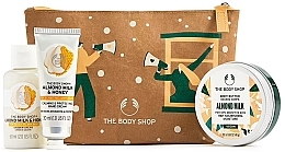 Fragrances, Perfumes, Cosmetics Set - The Body Shop Soothe & Smooth Almond Milk & Honey Mini Gift (sh/cr/60ml + h/cr/30ml + b/butter/50ml + bag)