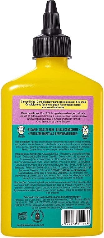 Kids Conditioner for Blonde Hair - Lola Cosmetics Kids Camomilinha Conditioner — photo N2