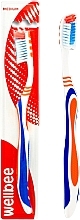 Fragrances, Perfumes, Cosmetics Medium-Hard Toothbrush, in a blister, blue and orange - Wellbee