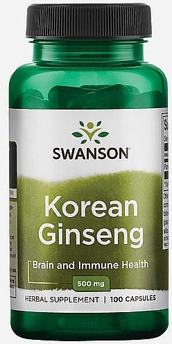 Korean Ginseng Food Supplement, 500 mg - Swanson Korean Ginseng 500 mg — photo N1