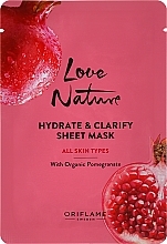 Fragrances, Perfumes, Cosmetics Cleansing Pomegranate Sheet Mask - Oriflame Love Nature Hydrate & Clarify Sheet Mask