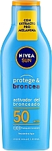 Fragrances, Perfumes, Cosmetics Lotion-Tanning Enhancer "Protection and Tan" - Nivea Sun Care SPF50