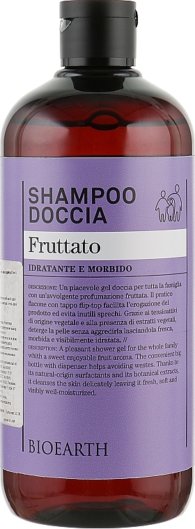 Fruit Shampoo & Body Wash 2in1 - Bioearth Red Fruits Shampoo & Body Wash — photo N1