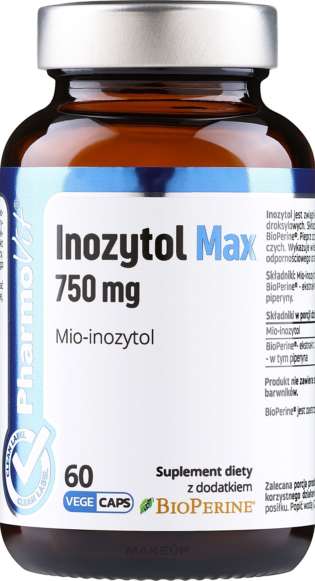 Dietary Supplement 'Inozytol Max' - Pharmovit Clean Label Inozytol Max 750 Mg — photo 60 szt.