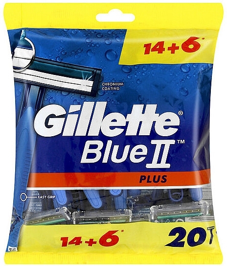 Disposable Razor Set, 14+6 pcs - Gillette Blue II — photo N1