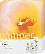 Set - Dove Pamper Hand And Body Care Collection Gift Set (sh/gel/225ml + b/lot/250ml + h/cr/75ml)	 — photo N1