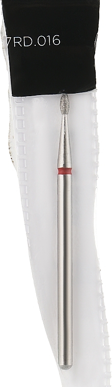 Nail File Drill Bit, bullet, 1,6 mm, red-silver - Head The Beauty Tools — photo N1