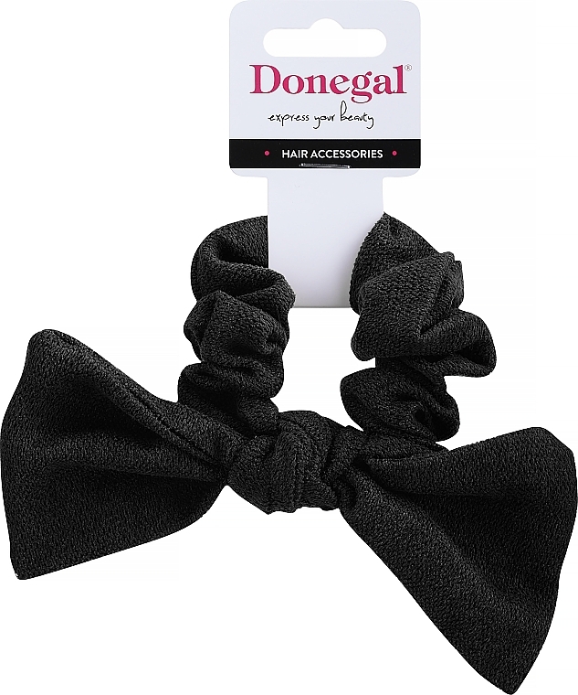 Hair Tie, black with bow - Donegal FA-5689 — photo N1