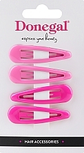 Hair Clips, FA-5667+2, 4 pcs, pink+crimson - Donegal — photo N1