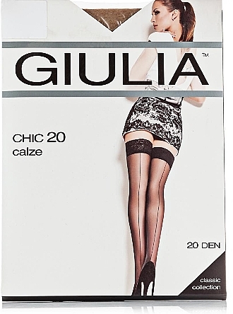 Stockings "Chic" 20 Den, calze-cappuccino - Giulia — photo N1