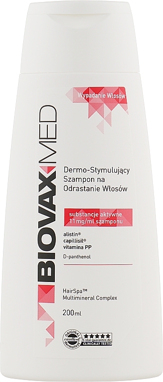 Hair Growth Stimulating Shampoo with Multimineral Complex - Biovax Med Dermo-Stimulating Hair Regrowth Shampoo — photo N1