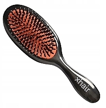 Hair Brush, 22 x 7 cm, with natural boar bristles, black - Xhair — photo N1