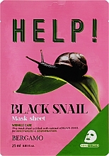 Face Mask with Black Snail Extract - Bergamo HELP! Mask — photo N1