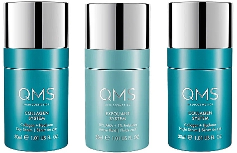 Set - QMS Collagen+Exfoliating Set Strong (serum/30 ml*2 + fluid/30 ml) — photo N1