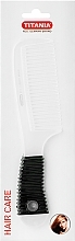 Comb with Rubber Handle, 20 cm, white - Titania — photo N1