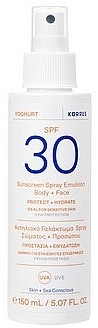 Face & Body Emulsion - Korres Yoghurt Sunscreen Spray Emulsion Body+Face SPF 30 — photo N1