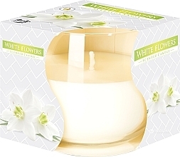 White Flowers Scented Candle in Glass - Bispol Scented Candle — photo N1