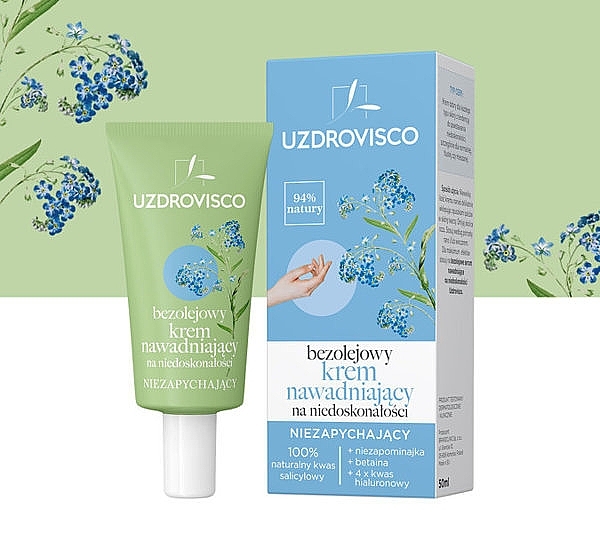 Oil-Free Hydrating Cream for Imperfections - Uzdrovisco — photo N3