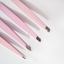 Tweezers Set, 4 pcs, pink - Brushworks 4 Piece Combination Tweezer Set Pink — photo N4