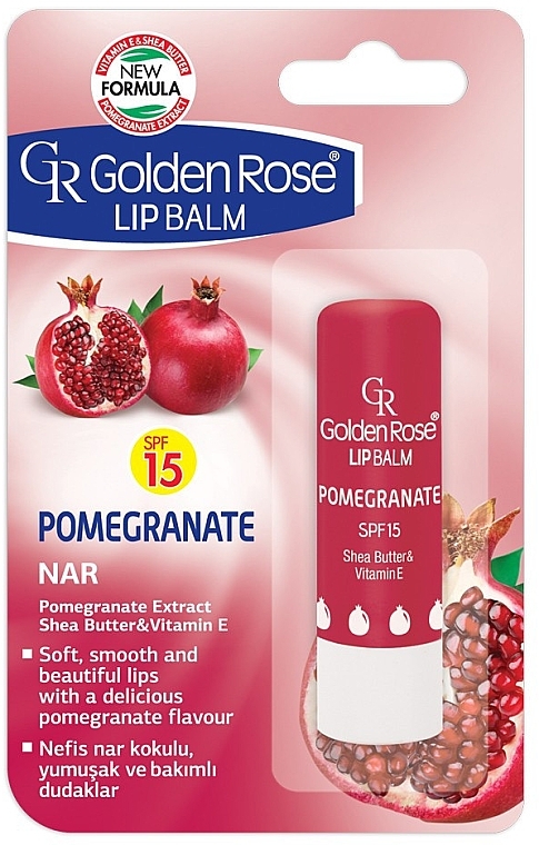 Lip Balm - Golden Rose Lip Balm Pomegranate SPF15 — photo N1